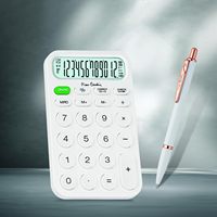 Stylo à bille fin 0,7 mm promotionnel Pierre Cardin White Stallion, ensemble de stylos à bille premium et calculatrice à grand écran 12 chiffres