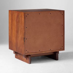 Table de chevet moderne en bois avec deux tiroirs, finition noyer, pour chambre et salon, meuble de rangement pour la maison - Product Image 3
