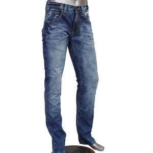 Jeans en denim élégants et tendance pour hommes, conçus sur mesure, vêtements de rue, service OEM, lavés, solides, respirants, 100% - Product Image 1