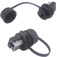 Boîtier ABS personnalisé Connecteur jack RJ45 étanche à montage sur panneau Jack RJ45 vertical à angle droit