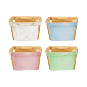 Eco-friendly Wooden Fruit Berry <b>Gift</b> <b>Basket</b> Square Vented Container Boxes for Food Storage <b>Basket</b> Decorative made from Vietnam - Product Image 5