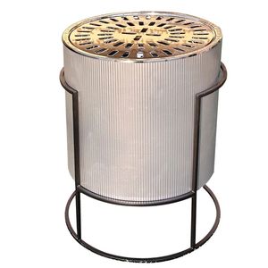 Foyer en métal de haute qualité pour barbecue en plein air, utilisation de camping, foyer chauffant moderne enduit de poudre noire avec style autoportant - Product Image 6