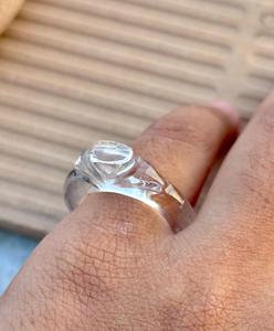 Natural Crystal Quartz <b>Gemstone</b> Hand Carved Statement <b>Ring</b> Uniquely Beautiful Handmade <b>Ring</b> For <b>Men</b> And Women - Product Image 4