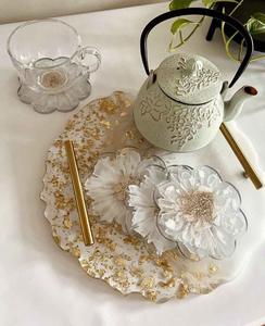 Plateau décoratif en résine de haute qualité, rond, disponible en plusieurs couleurs, pour la décoration intérieure - Product Image 3