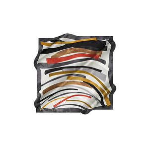 Vintage Designer Silk Crepe Satin Square <b>Scarf</b> Black and White Striped Dot Pattern Long Length for Spring Summer - Product Image 2