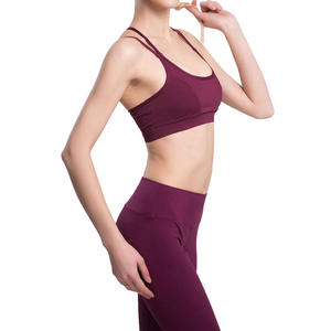 Sibrin Premium Women's Sports <b>Bras</b> Medium Support Breathable <b>Padded</b> Racerback Custom Spandex/Nylon Seamless Workout Running Gym - Product Image 3