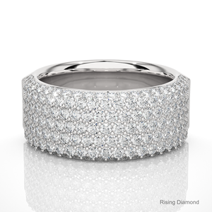 2,14 CTW Alianza de boda de oro blanco con diamante de corte cultivado en laboratorio Juego de media eternidad Anillos de regalo de aniversario Anillos de diamantes de boda CVD - Product Image 1