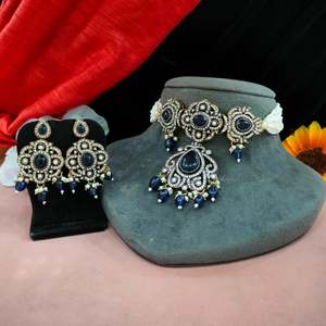 ชุดโชคเกอร์แฟชั่นที่ได้รับแรงบันดาลใจจากวิคตอเรียพร้อมสร้อยเพทายไข่มุกเพชรมอยส์ซอไนต์สร้อยคอสไตล์วินเทจสำหรับผู้หญิงของขวัญสำหรับผู้หญิง - Product Image 5