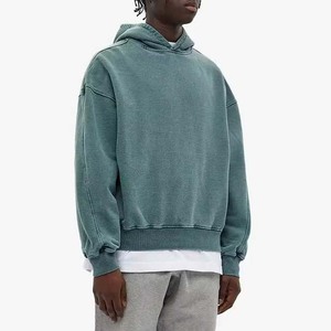 Sweat à capuche personnalisé lavé à l'acide pour hommes Streetwear à capuche en coton épais pour l'hiver - Product Image 1