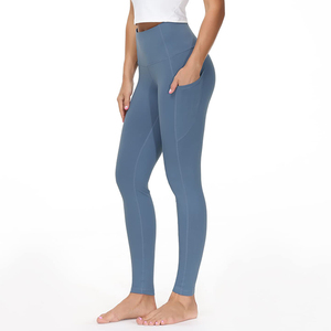 Leggings de fitness respirants à taille haute personnalisés 2022 pour femmes, taille XL, en spandex, pour l'entraînement en salle de sport, couleur unie, ODM, décontractés - Product Image 3