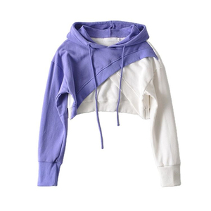 Top corto de manga larga personalizable para mujer, sudaderas con capucha transpirables de cuello alto con cremallera y cuello corto - Product Image 1