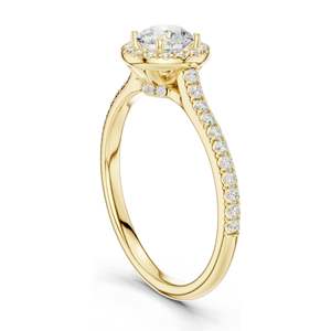 Bague de fiançailles pour femme avec halo de diamants de laboratoire ronds brillants de 1,04 carat, clarté VVS-VS EF, or 18 carats, 14 carats, 10 carats et argent 925 - Product Image 5