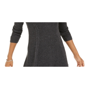 Style & Co Maglione tunica casual da donna con collo a cappuccio grigio Petite S-per l'autunno - Product Image 3