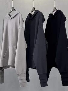 hoodie heavyweight hoodie washed retro oversized hoodies for men Autumn high street <b>sleeves</b> exposed <b>finger</b> - Product Image 3