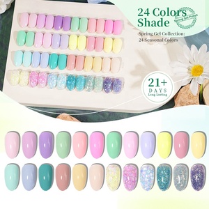 R S Nail Oem Odm <span class=keywords><strong>Pastel</strong></span> Gel Collection Rosa <span class=keywords><strong>Amarillo</strong></span> Azul Soak Off 24 Colores Spring Gel Polish - Product Image 4
