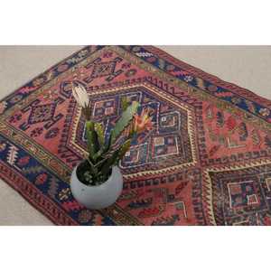 Turkish Vintage <b>Runner</b> Rug 0.3x9.5 ft, <b>Red</b> Floral Rug Wool - Product Image 5