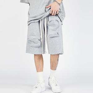 ชุดเสื้อผ้าลำลองถักแขนสั้นและกางเกงขาสั้นสำหรับผู้ชาย, ชุดลำลองไซส์ใหญ่พิเศษเอวยางยืดน้ำหนักเบา - Product Image 3