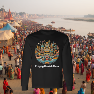 T-shirt à manches longues 2025 Prayag Kumbh Mela Maha Kumbh, symbole religieux hindou, vêtements promotionnels - Product Image 1