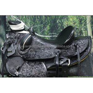 Sillín occidental de cuero genuino de alta calidad duradero Y & Z-Precio al por mayor disponible Hardware de acero inoxidable Ecuestre - Product Image 4