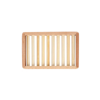 Porte-savon en bambou Portable boîte à savon en bois porte-plateau conteneur avec vidange pour évier de cuisine de salle de bain