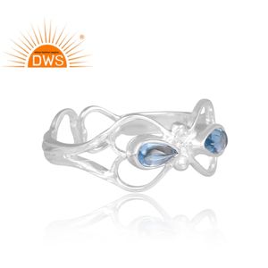 แหวนพลอยบุษราคัมสีเงินแท้เหมาะสำหรับเป็นของขวัญสำหรับผู้หญิง - Product Image 4