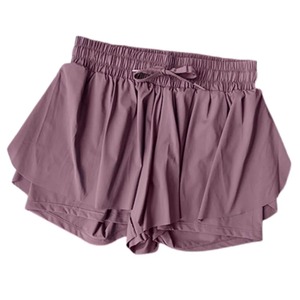 Pantalones cortos para correr de cintura alta para mujer, pantalones cortos deportivos informales de doble capa para niñas, pantalones cortos deportivos transpirables 2 en 1, faldas - Product Image 2