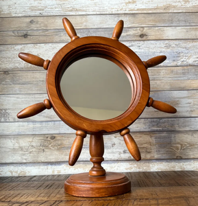 Handmade Magic Antique Canadian Nautical <b>Ship</b> <b>Wheel</b> Standing Mirror Quality Best Nautical <b>Ship</b> <b>Wheel</b> Handmade Decor - Product Image 1