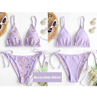 Hoogwaardige op maat bedrukte, milieuvriendelijke, snel drogende, sexy bikini bh en slip set, dames strandkleding, lage taille, nieuw ontwerp 2025