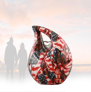 Urne en forme de larme en métal massif Style américain unique Capacité de 210 pouces cubes pour les cendres humaines Urne funéraire commémorative - Product Image 3