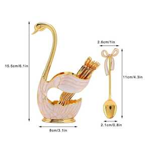 Ensemble de cuillères en cuivre élégant, plaqué or, manche long, passe au lave-vaisselle, écologique, cadeau de mariage, cadeau d'entreprise, vente en gros - Product Image 5
