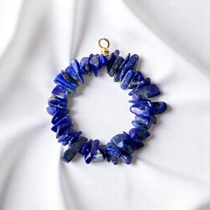 Vente en gros de pendentifs fins en forme de collier de pierres précieuses en cristal de lapis-lazuli finition brute lisse pendentif de guérison en argent sterling - Product Image 1