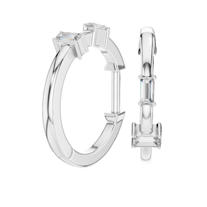 Boucles d'oreilles créoles en diamant CVD 0,05 CT VVS-VS-EF pour femmes, or 18 carats, 14 carats, 10 carats et argent 925, moissanite, rose, jaune, blanc - Product Image 5