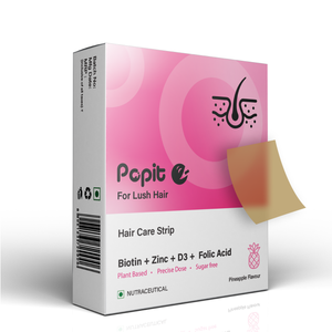 Tiras Orales para el Cabello Popitl Rush, Biotina, Mezcla Bloqueadora de DHT, Vitaminas que Apoyan la Salud y Nutrición del Cabello - Product Image 1