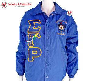 Veste de coach pour femmes avec broderie de la sororité Sigma Gamma Rho |   Vestes de coach personnalisées brodées pour femmes de la sororité SGRho - Product Image 1