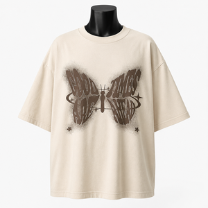 Camiseta Oversize para Mujer, de Algodón, Corte Holgado, Cuello Redondo, Manga Corta, Diseño con Letras Estampadas, para Todas las Temporadas, Estilo Casual - Product Image 1