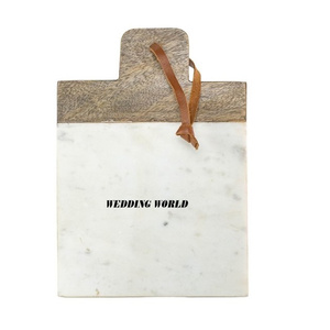 Wood And Marble Chopping Board Excellent Quality Handmade Chopping <b>Block</b> Classic Tableware Stylish Wholesale Cheese Board - Product Image 4