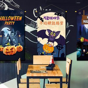 Papier peint en tissu à suspendre avec affiche de cinéma d'Halloween pour la décoration d'ambiance de restaurant, bar ou fête - Product Image 2