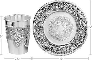 Gobelet à vin en acier inoxydable argenté élégant, unique, très demandé, coupe à vin Kiddush juive, approvisionnement direct en usine, vente en gros - Product Image 5