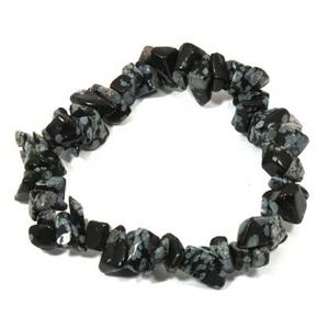 Chip <b>Bracelet</b> Natural Snowflake Obsidian Chip <b>Bracelet</b> <b>Crystal</b> Stone Chip <b>Bracelet</b> Gemstone Women Colorful Natural Wholesaler - Product Image 1
