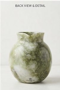 Carafe à eau réutilisable en résine moderne, texture marbrée verte, avec poignée, pour la décoration de la maison - Product Image 3