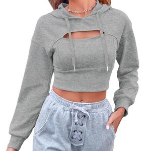 เสื้อครอปขนแกะมีฮู้ดแขนยาวสำหรับผู้หญิงเสื้อครอปแบบสั้นมีฮู้ดสำหรับผู้หญิงที่ Nurak ในประเทศ2025 - Product Image 5