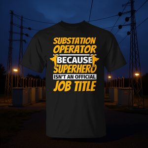 T-shirt humoristique pour opérateur de poste de transformation : car le super-héros n'est pas une fonction professionnelle officielle - Product Image 3