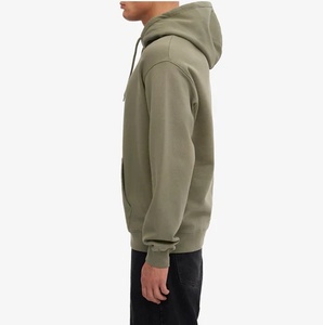 Sweat à capuche CVC à manches longues pour homme, couleur olive poudré, logo personnalisé, poche en polaire, exportation du Bangladesh, meilleure qualité, automne - Product Image 3