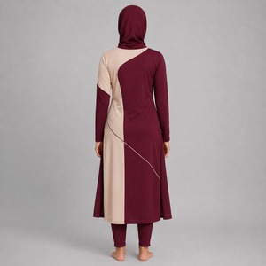 Durable Women's 4 Piece Modest Casual <b>Burkini</b> Set Full Coverage Muslim <b>Swimwear</b> Quick Dry Breathable Custom Logo Wholesale - Product Image 2