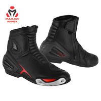 Bottes de moto de course avec fermeture éclair, mi-mollet, protection renforcée de la cheville, semelle antidérapante haute adhérence en PU, été/hiver/printemps