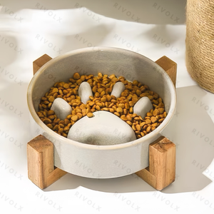 Tazón automático de cerámica moderno para perros y gatos, Comida Lenta ajustable, antiasfixia, cachorro de tamaño mediano 3 en 1 - Product Image 3