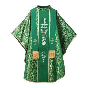 Acheter Robe chasuble liturgique légère de haute qualité avec broderie croisée Vêtement pour prêtres catholiques - Product Image 1