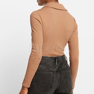 Elegante mono de manga larga para mujer Casual Office Wear Romper Pakistan Made Jumpsuit For Online - Product Image 4