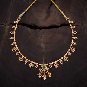 Silver Temple <b>Necklace</b> 162798-Elegant Bezel Setting Flower Pattern <b>Necklace</b> - Product Image 4