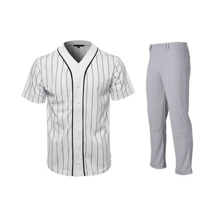 100% Polyester Heat-Transfer Printed Jersey Pants OEM Factory Direct Custom Unisex <b>Baseball</b> Wear <b>Set</b> Full Button Jerseys - Product Image 2